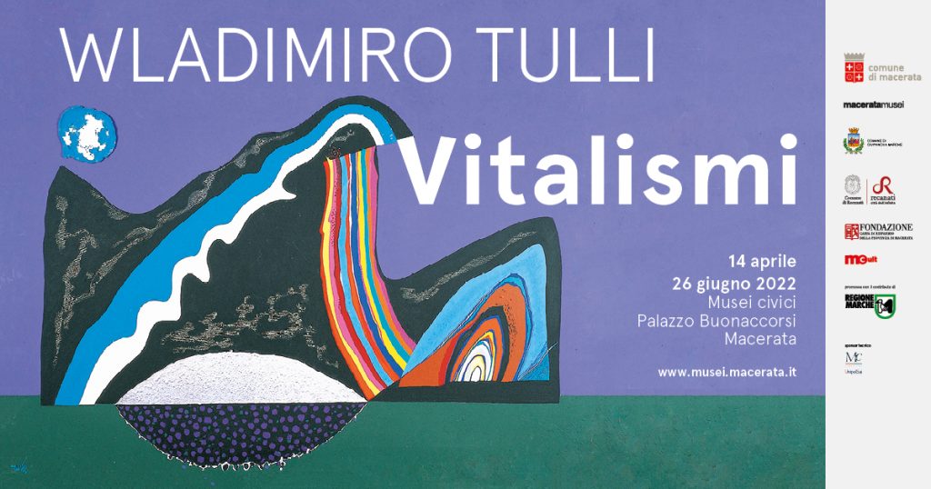 Banner della mostra Vitalismi su Wladimiro Tulli - Musei Macerata