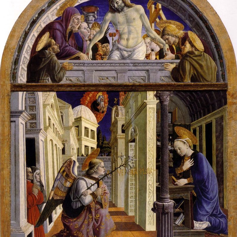Giovanni Angelo di Antonio, Annunciazione di Sperimento, 1450-1455 ca., Camerino, Musei civici (attualmente Deposito “Venanzina Pennesi”) - Musei Macerata