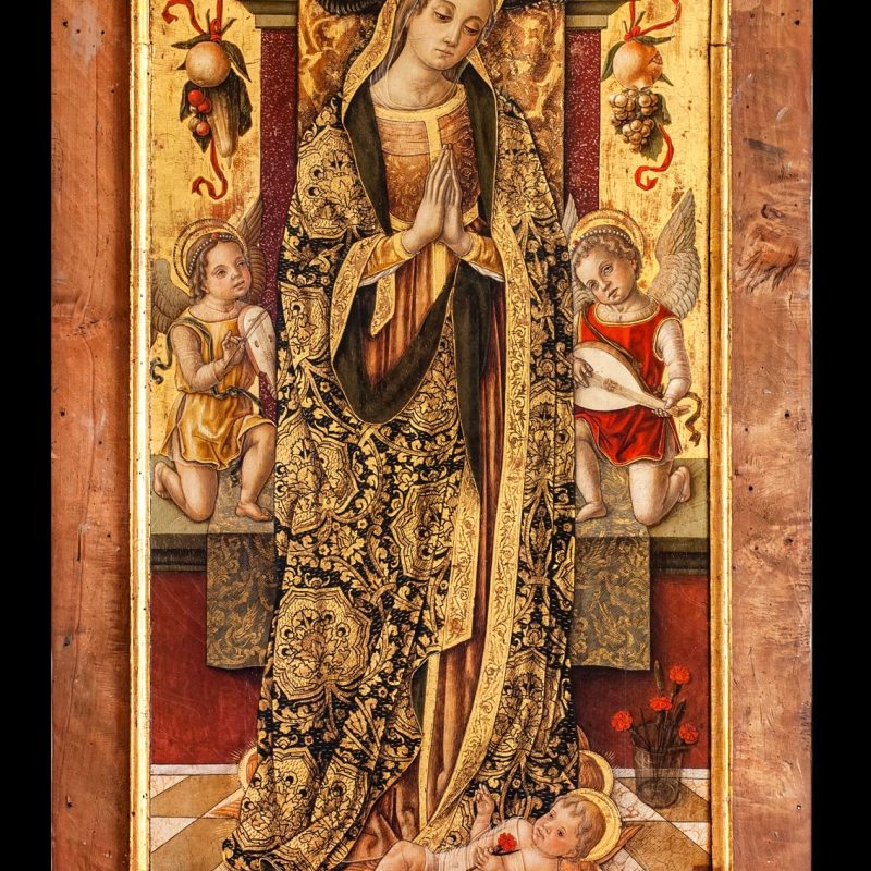Vittore Crivelli, Madonna adorante il Bambino, 1490 ca, Sarnano, Pinacoteca civica - Musei Macerata