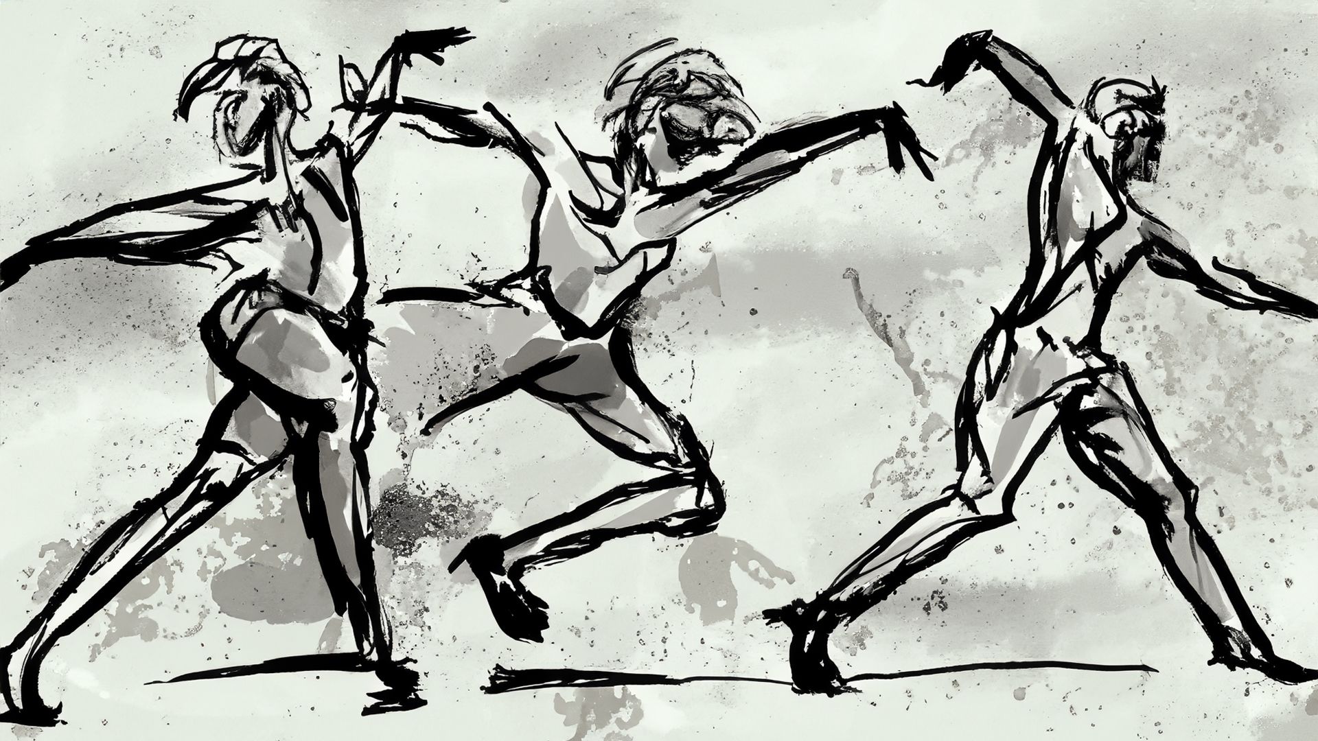 Immagine astratta disegnata a mano di ballerine moderne - Musei Macerata