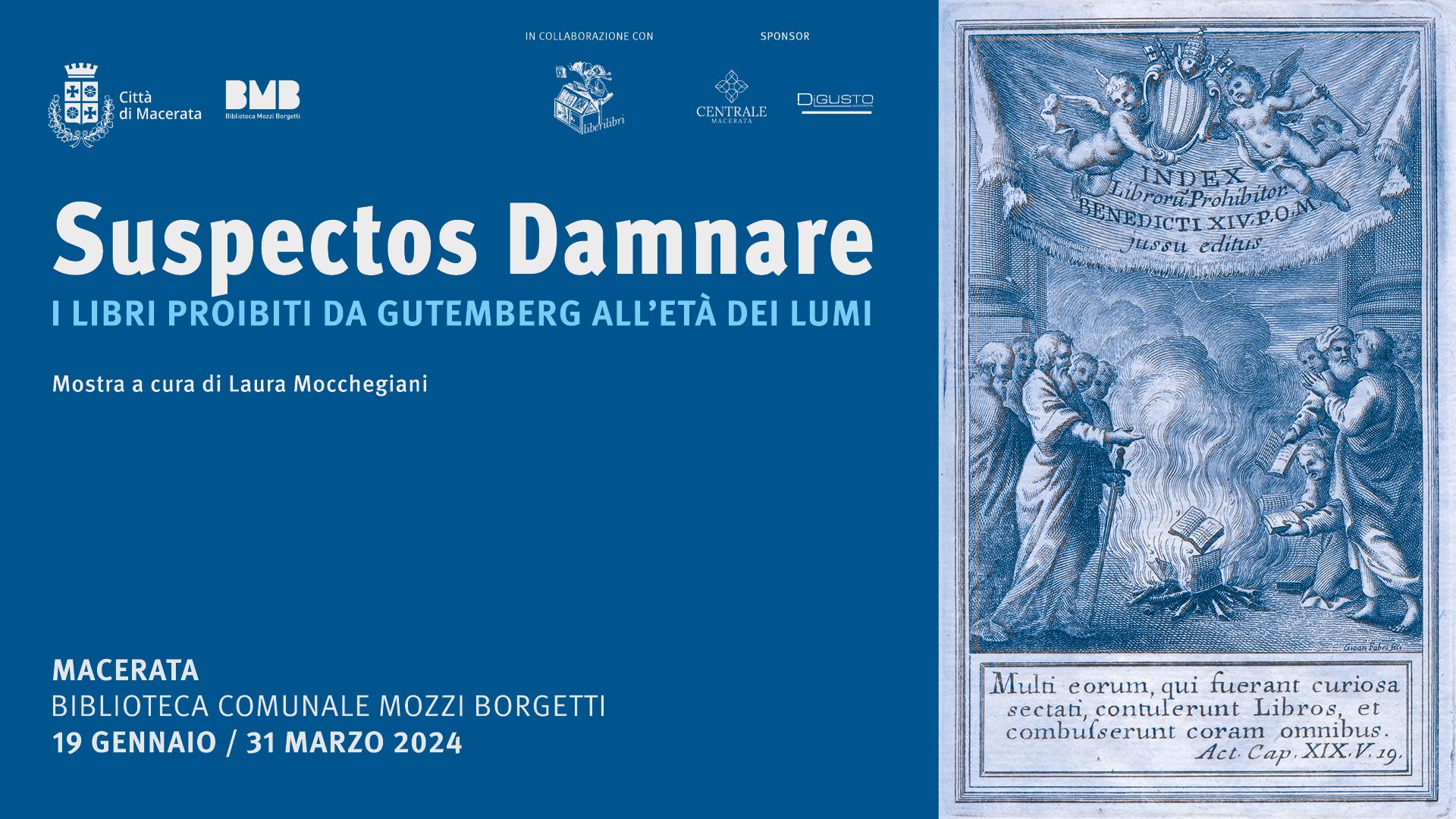 Locandina mostra Suspectos Damnare - Musei Macerata