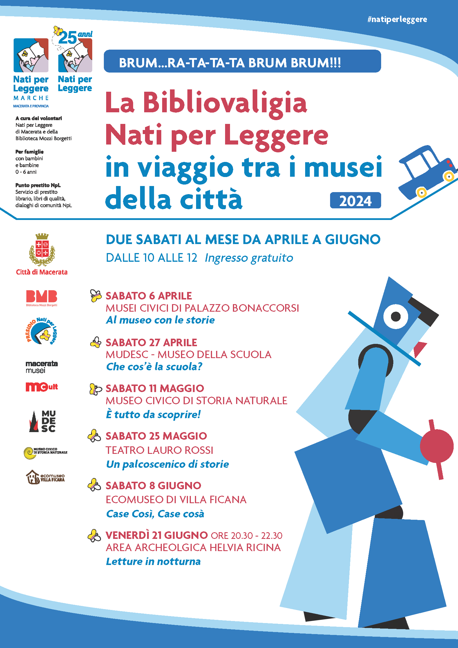 Locandina evento "La Bibliovaligia" - Musei Macerata