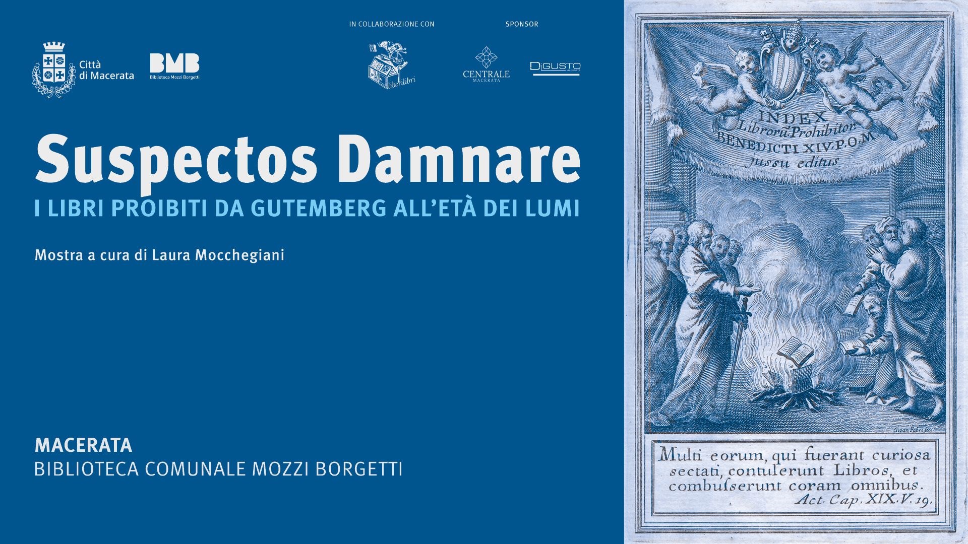 Locandina mostra Suspectos Damnare - Musei Macerata