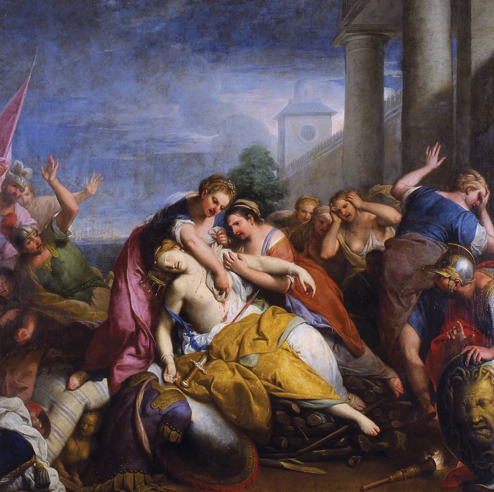 Fig. 4: Gregorio Lazzarini, Morte di Didone, 1714, olio su tela, proveniente da Galleria dell’Eneide, Musei Civici Palazzo Buonaccorsi.  - Musei Macerata