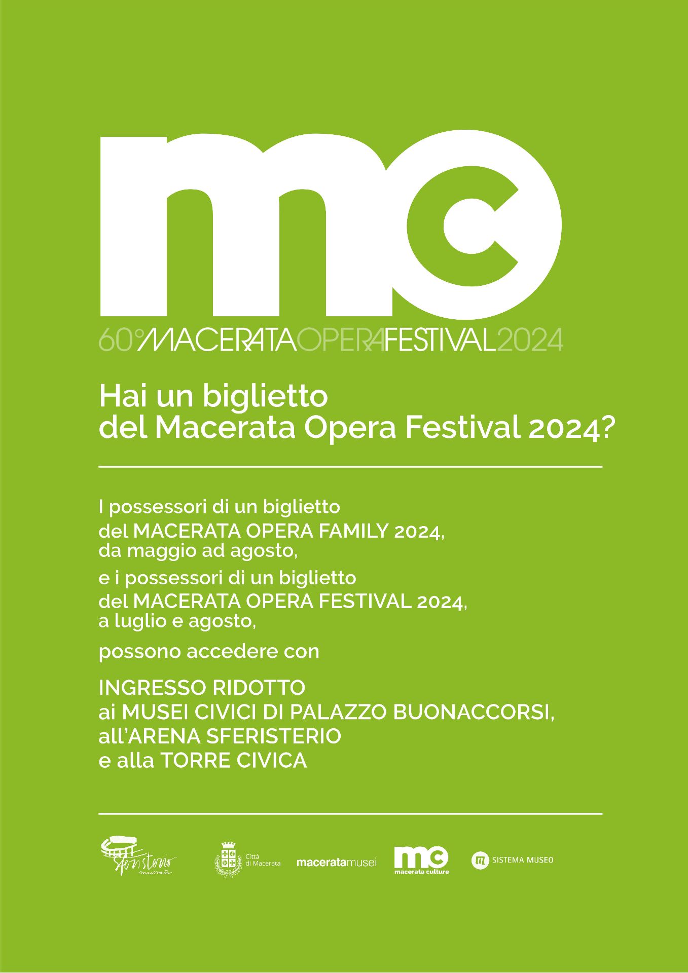 Programma riduzioni Macerata Opera Festival 2024 - Musei Macerata